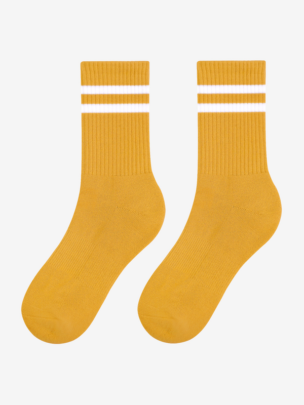 Yellow Crew Socks for Sports and Daily Wear