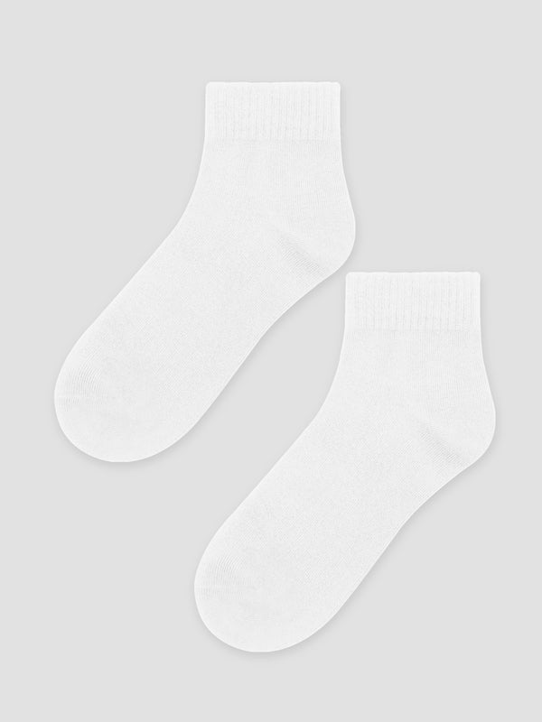 Unisex White Casual Comfy Ankle Socks